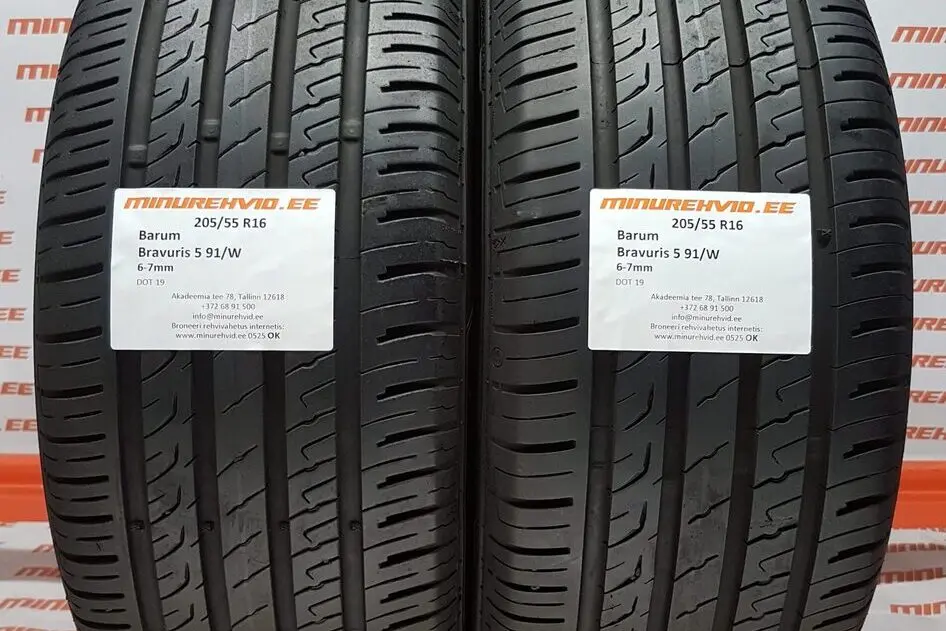 Подержанный летняя шина 205/55R16 Barum Bravuris 5 91/W
