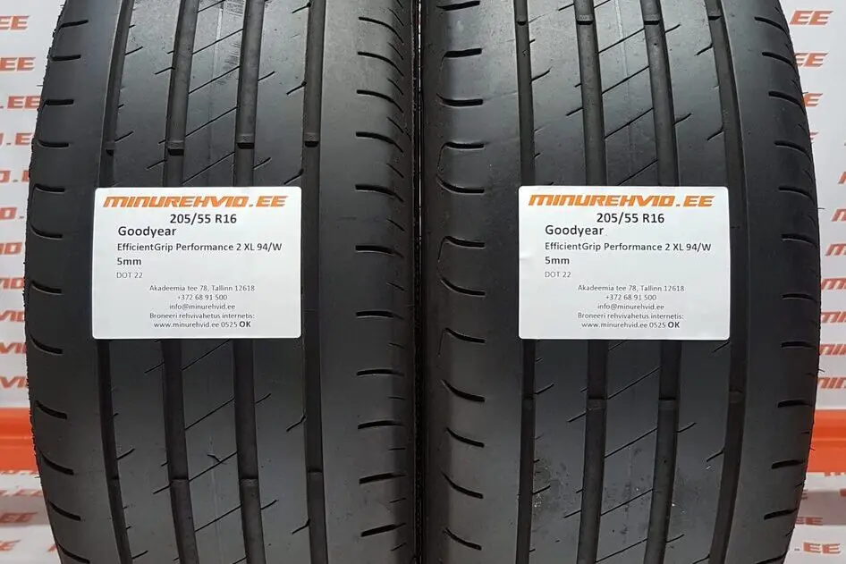 Подержанный летняя шина 205/55R16 GoodYear EfficientGrip Performance 2 XL 94/W