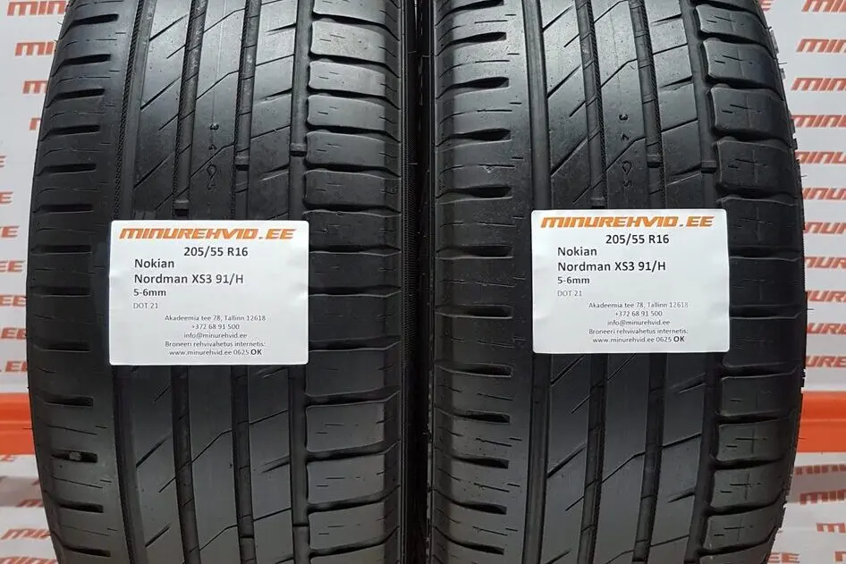 Подержанный летняя шина 205/55R16 Nokian Nordman XS3 91/H