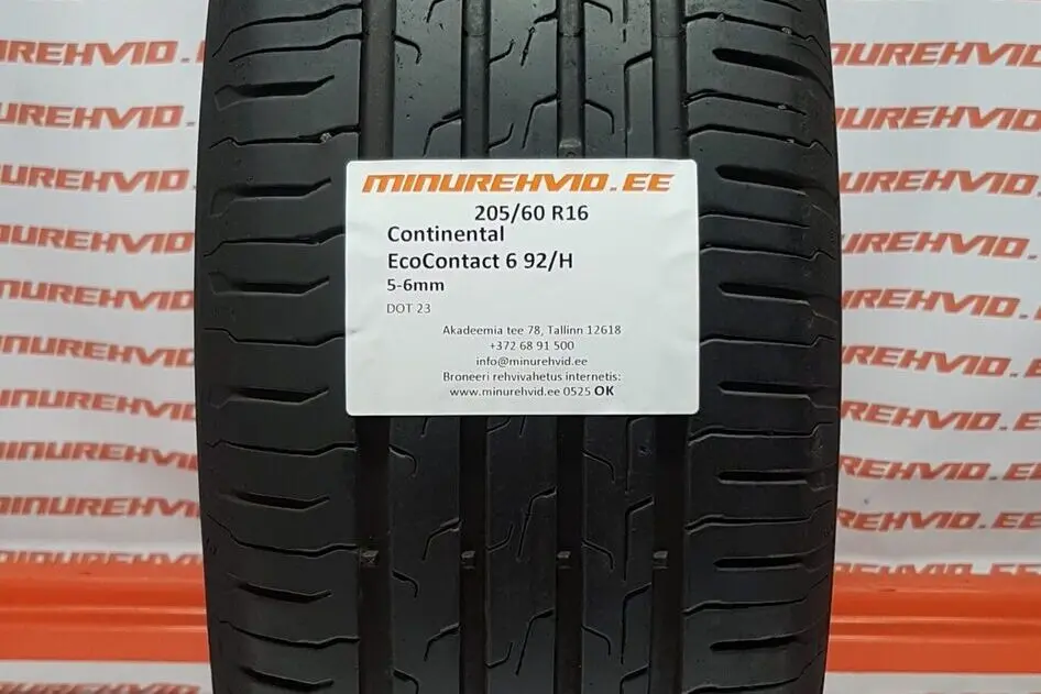 Подержанный летняя шина 205/60R16 Continental EcoContact 6 92/H