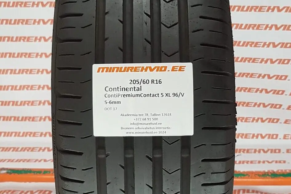 Подержанный летняя шина 205/60R16 Continental ContiPremiumContact 5 XL 96/V