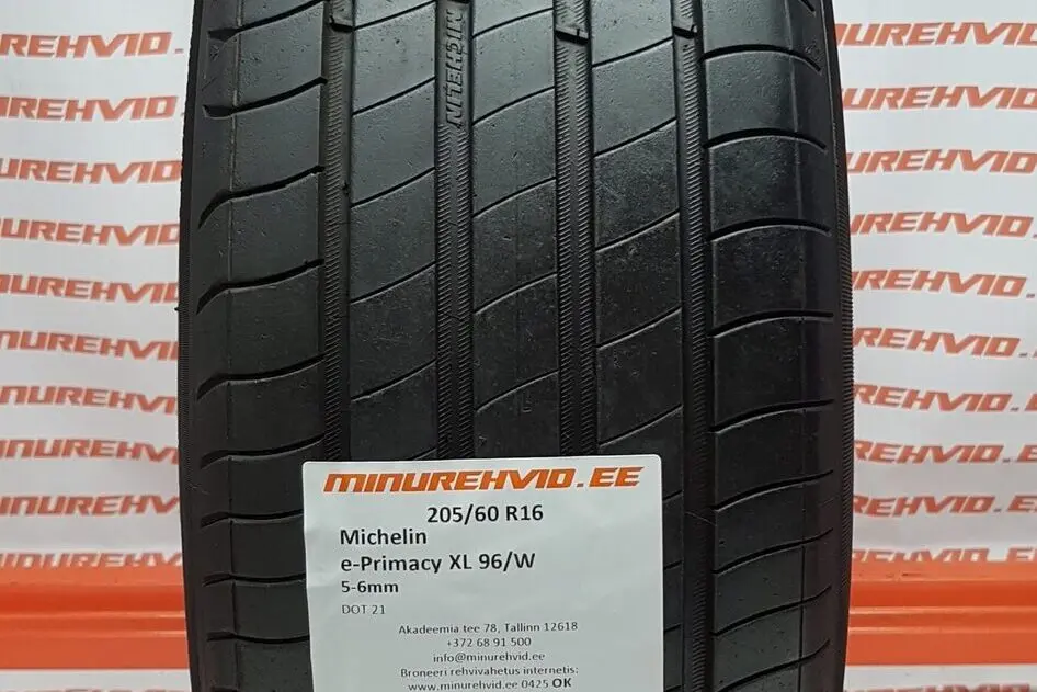Подержанный летняя шина 205/60R16 Michelin e-Primacy XL 96/W