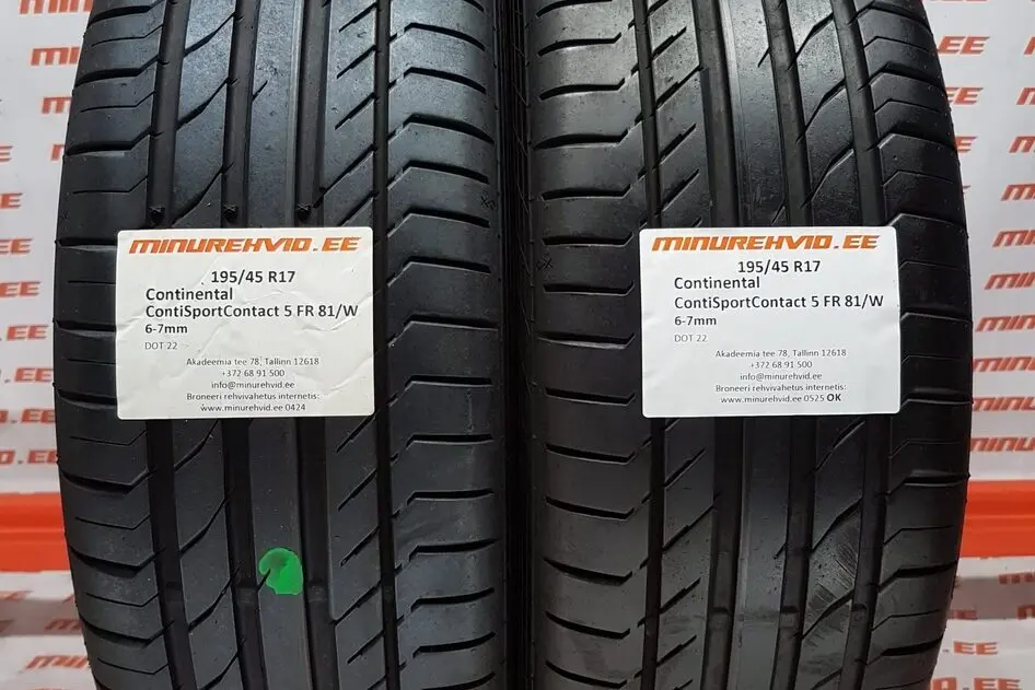 Подержанный летняя шина 195/45R17 Continental ContiSportContact 5 FR 81/W