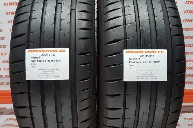 Подержанный летняя шина 205/45R17 Michelin Pilot Sport 4 FR XL 88/W