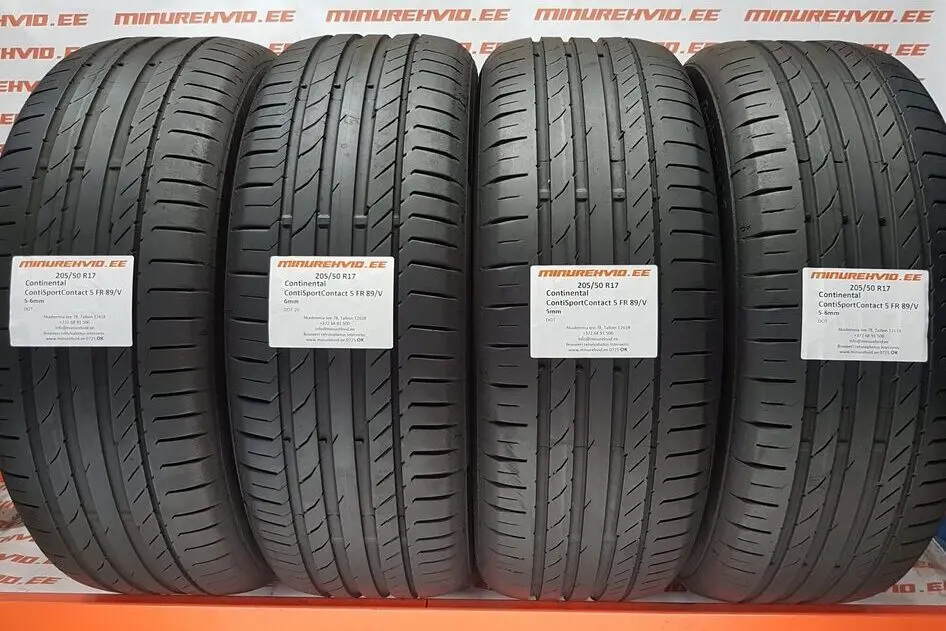 Подержанный летняя шина 205/50R17 Continental ContiSportContact 5 FR 89/V