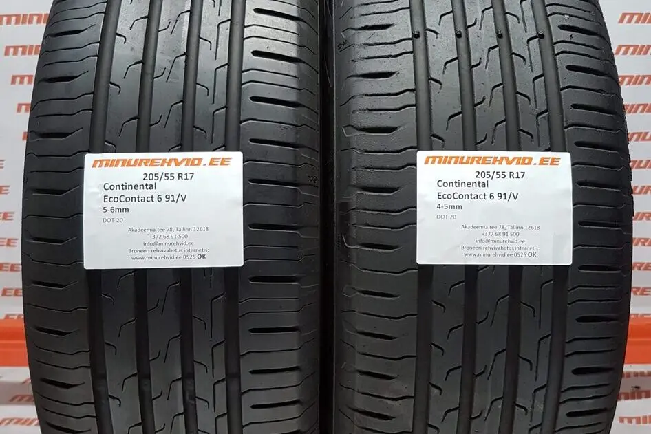 Подержанный летняя шина 205/55R17 Continental EcoContact 6 91/V