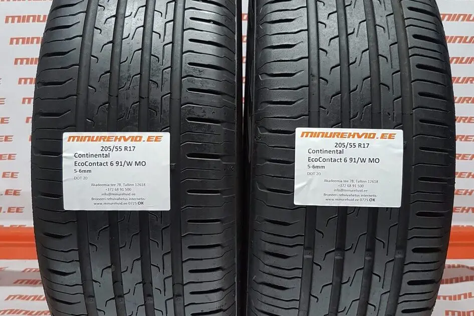 Подержанный летняя шина 205/55R17 Continental EcoContact 6 91/W MO