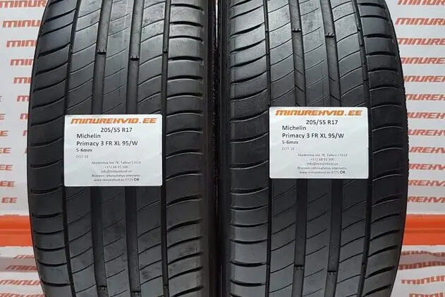 Подержанный летняя шина 205/55R17 Michelin Primacy 3 FR XL 95/W