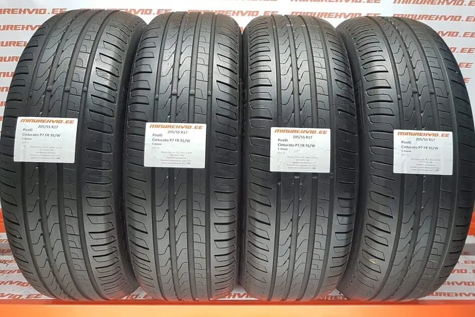 Подержанный летняя шина 205/55R17 Pirelli Cinturato P7 FR 91/W