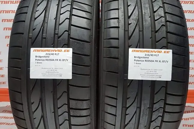 Подержанный летняя шина 215/40R17 Bridgestone Potenza RE050A FR XL 87/V