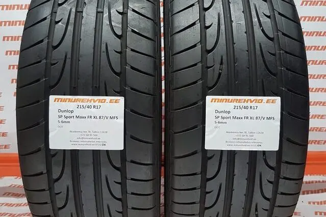 Подержанный летняя шина 215/40R17 Dunlop SP Sport Maxx FR XL 87/V