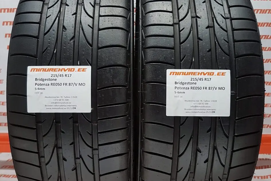 Подержанный летняя шина 215/45R17 Bridgestone Potenza RE050 FR 87/V MO