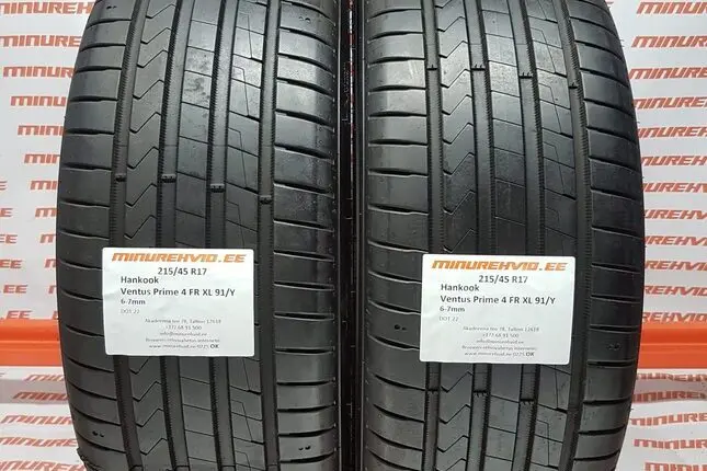 Подержанный летняя шина 215/45R17 Hankook Ventus Prime 4 FR XL 91/Y
