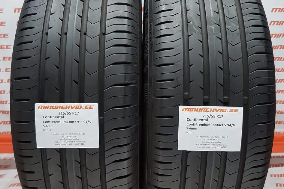 Подержанный летняя шина 215/55R17 Continental ContiPremiumContact 5 94/V