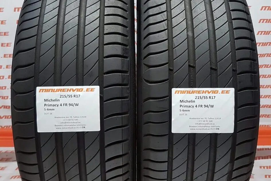 Подержанный летняя шина 215/55R17 Michelin Primacy 4 FR 94/V