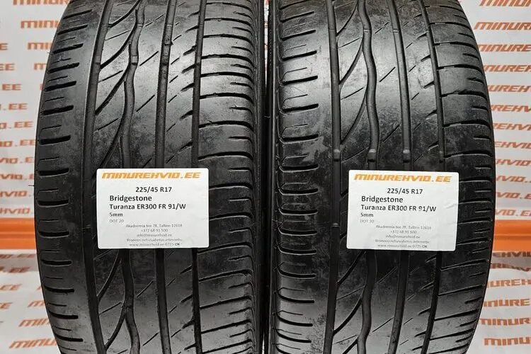 Подержанный летняя шина 225/45R17 Bridgestone Turanza ER300 FR 91/W.