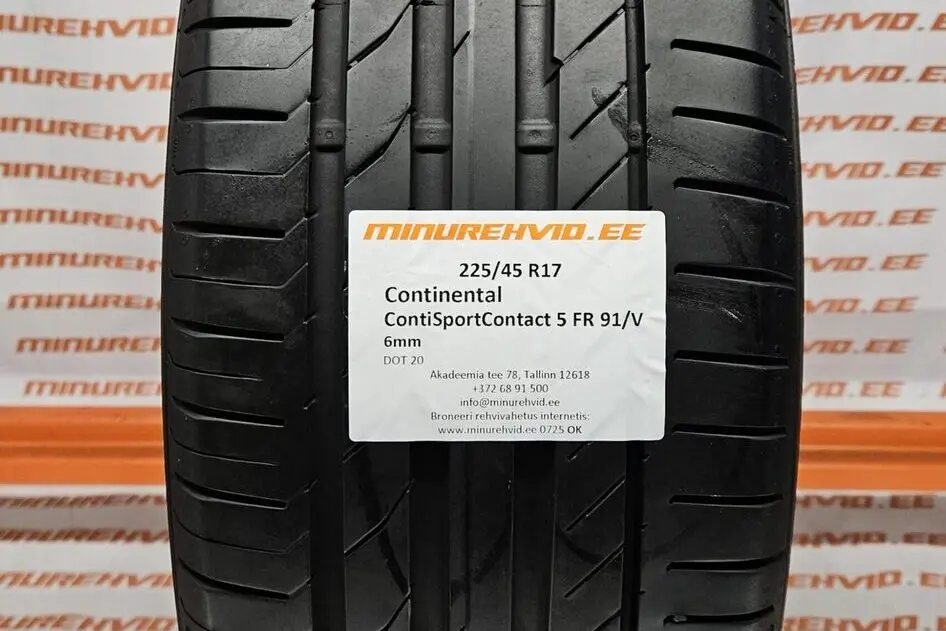 Подержанный летняя шина 225/45R17 Continental ContiSportContact 5 FR 91/V