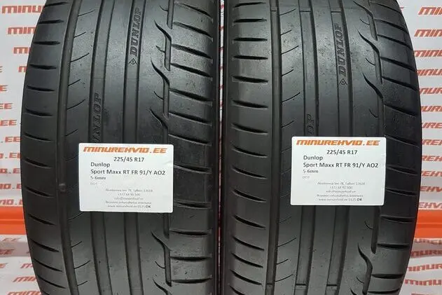 Подержанный летняя шина 225/45R17 Dunlop Sport Maxx RT FR 91/Y AO2