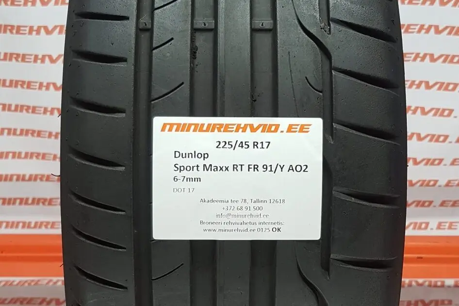 Used summer tire 225/45R17 Dunlop Sport Maxx RT FR 91/Y AO2