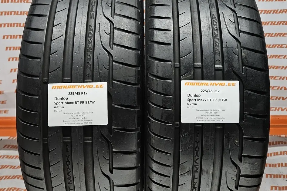 Подержанный летняя шина 225/45R17 Dunlop Sport Maxx RT FR 91/W