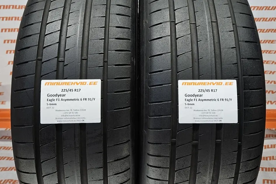 Подержанный летняя шина 225/45R17 GoodYear Eagle F1 Asymmetric 6 FR 91/Y