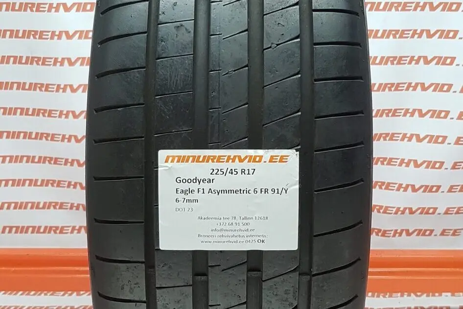 Подержанный летняя шина 225/45R17 GoodYear Eagle F1 Asymmetric 6 FR 91/Y
