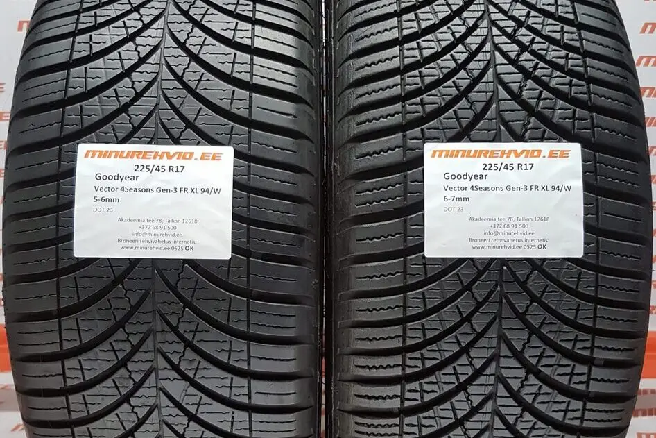 Подержанный летняя шина 225/45R17 GoodYear Vector 4Seasons Gen-3 FR XL 94/W