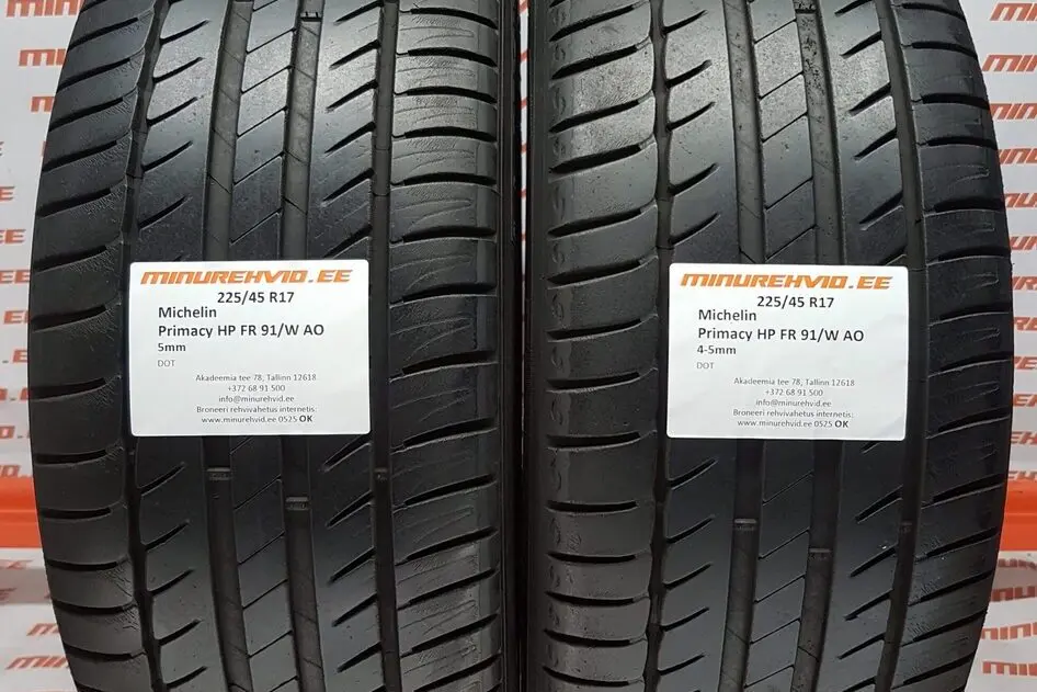 Used summer tire 225/45R17 Michelin Primacy HP FR 91/W AO
