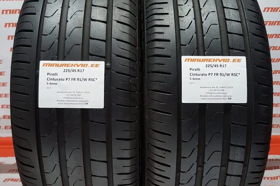 Подержанный летняя шина 225/45R17 Pirelli Cinturato P7 FR 91/W RSC*