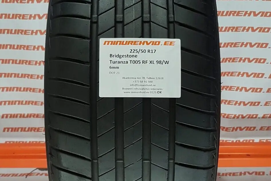 Подержанный летняя шина 225/50R17 Bridgestone Turanza T005 FR XL 98/W