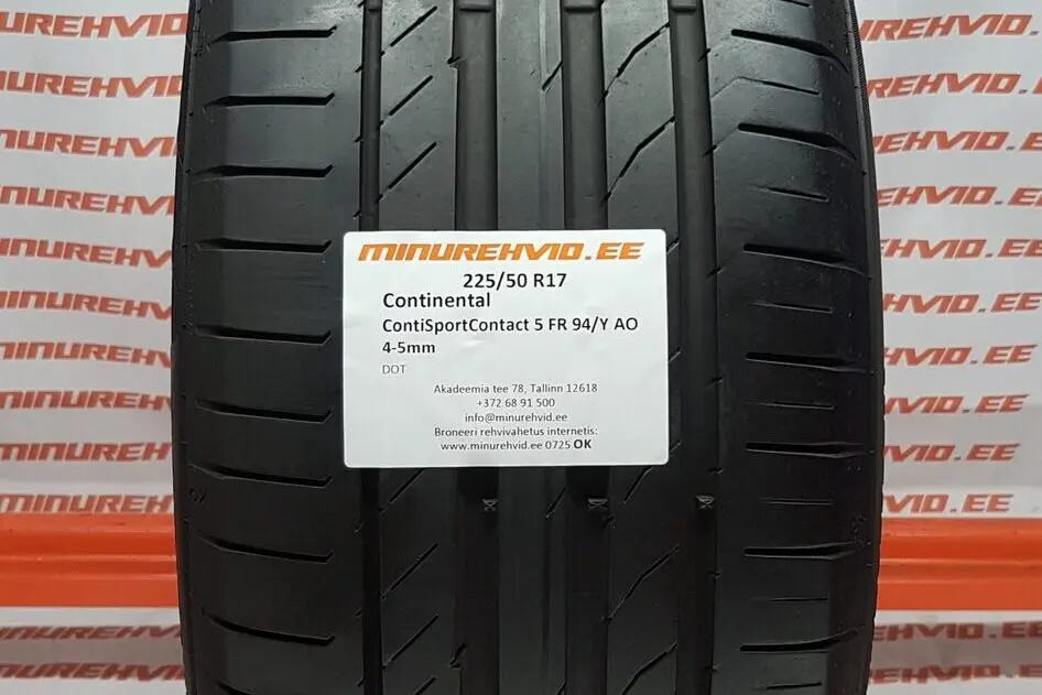 Подержанный летняя шина 225/50R17 Continental ContiSportContact 5 FR 94/Y AO