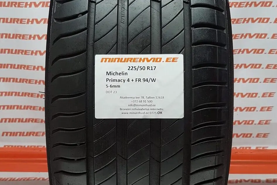 Подержанный летняя шина 225/50R17 Michelin Primacy 4 + FR 94/W