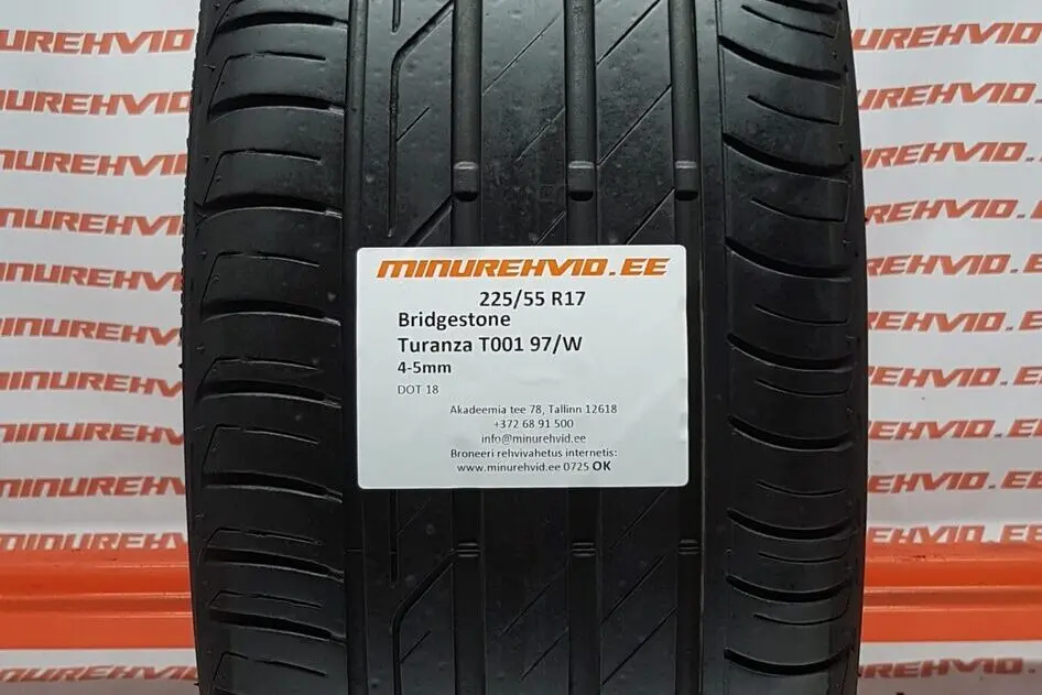 Подержанный летняя шина 225/55R17 Bridgestone Turanza T001 97/W