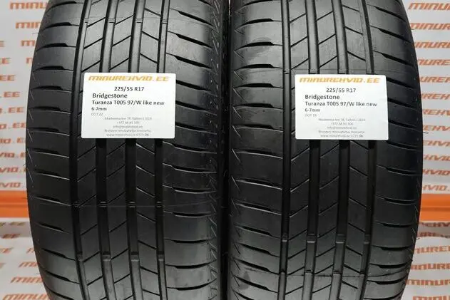 Подержанный летняя шина 225/55R17 Bridgestone Turanza T005 97/W like new
