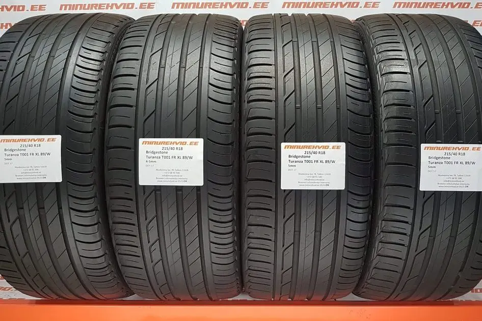 Подержанный летняя шина 215/40R18 Bridgestone Turanza T001 FR XL 89/W