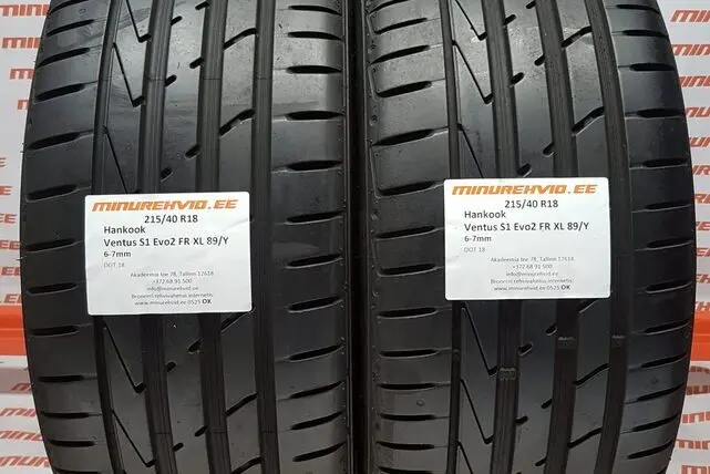 Подержанный летняя шина 215/40R18 Hankook Ventus S1 Evo 2 FR XL 89/Y