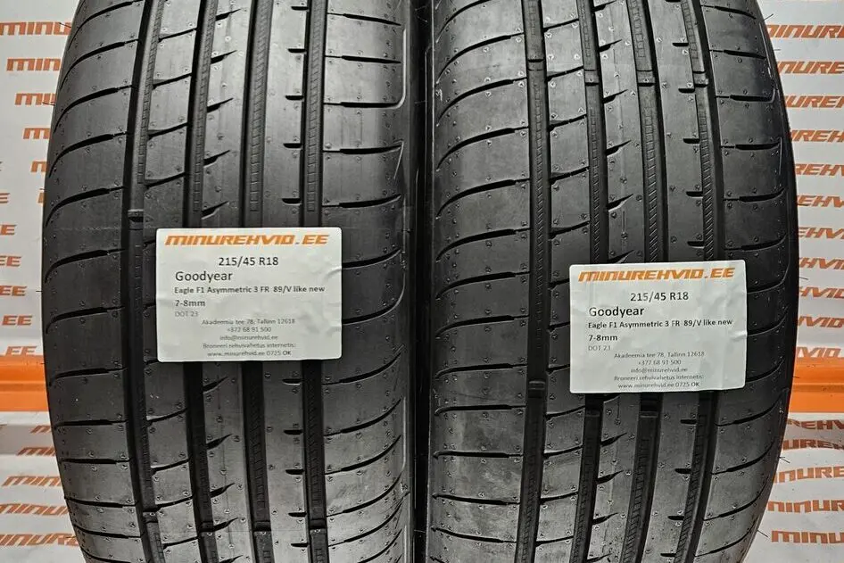 Подержанный летняя шина 215/45R18 GoodYear Eagle F1 Asymmetric 3 FR  89/V like new