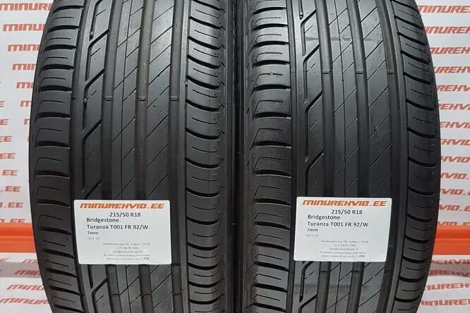 Подержанный летняя шина 215/50R18 Bridgestone Turanza T001 FR 92/W.