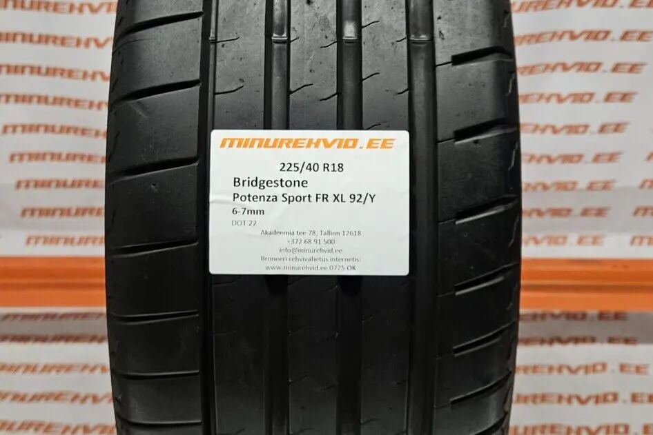 Подержанный летняя шина 225/40R18 Bridgestone Potenza Sport FR XL 92/Y