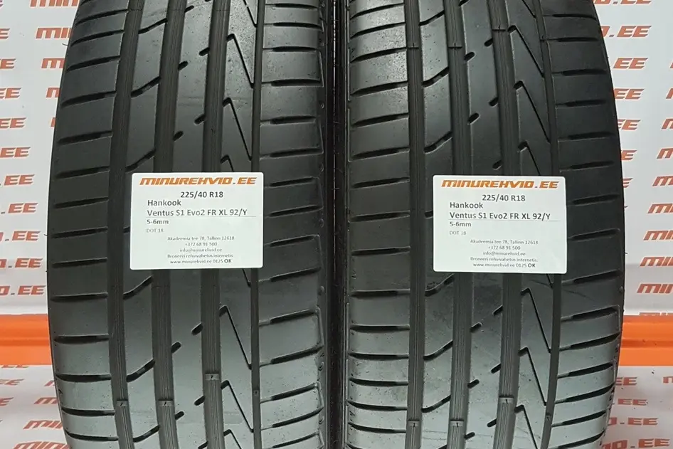 Подержанный летняя шина 225/40R18 Hankook Ventus S1 Evo 2 FR XL 92/Y