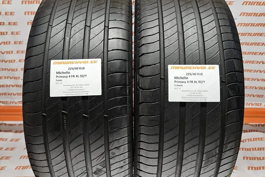 Подержанный летняя шина 225/40R18 Michelin Primacy 4 FR XL 92/Y.