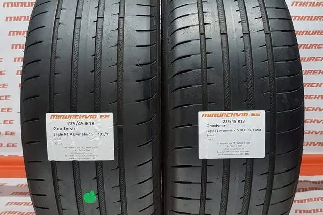 Подержанный летняя шина 225/45R18 GoodYear Eagle F1 Asymmetric 5 FR 91/95/Y