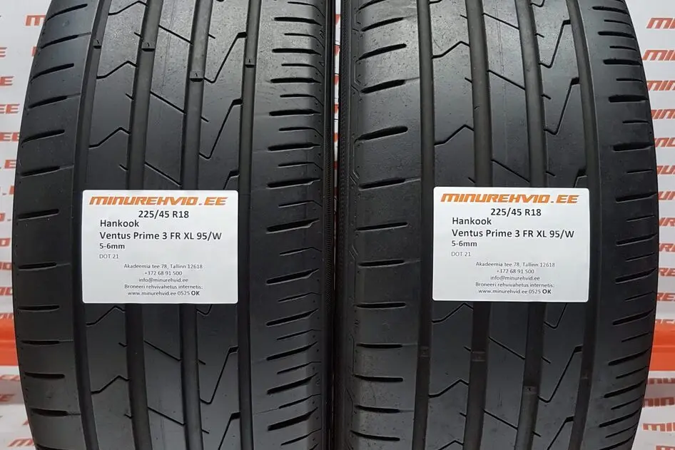 Подержанный летняя шина 225/45R18 Hankook Ventus Prime 3 FR XL 95/W