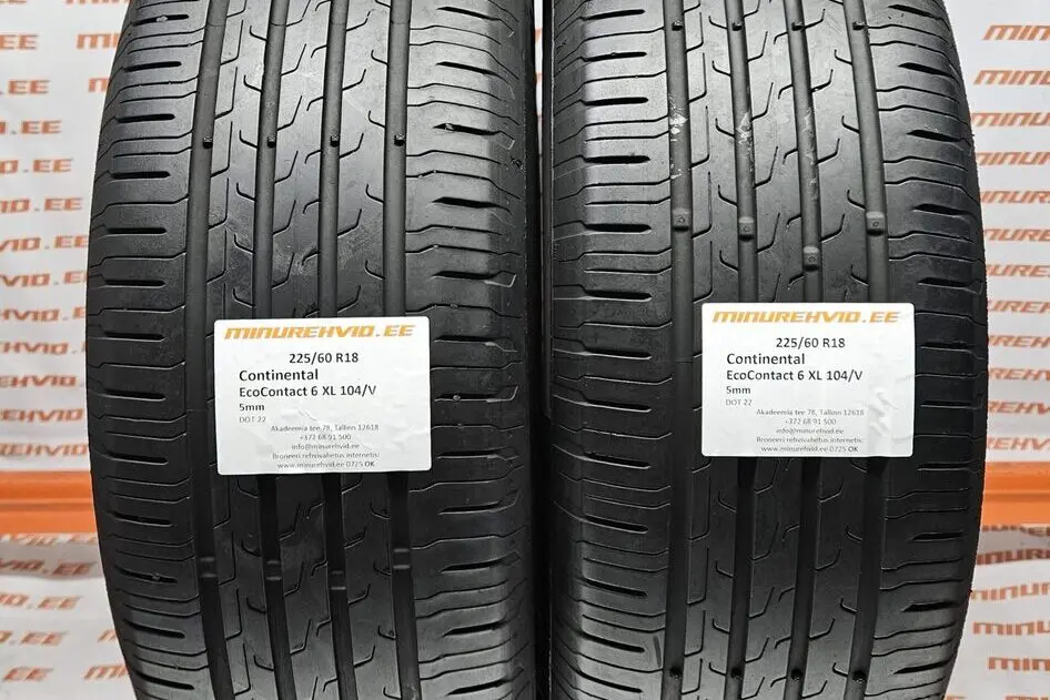 Подержанный летняя шина 225/60R18 Continental EcoContact 6 XL 104/V.