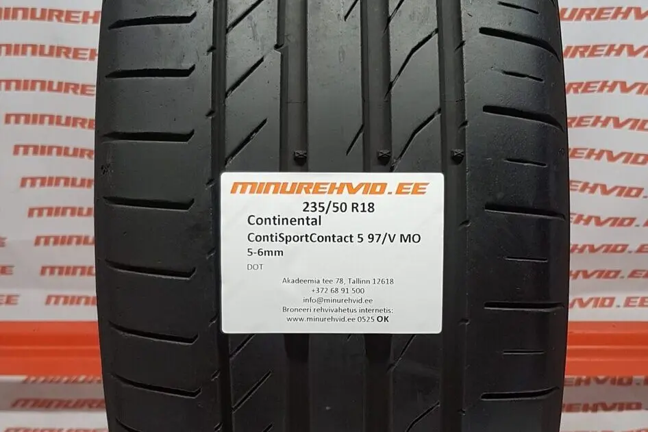 Подержанный летняя шина 235/50R18 Continental ContiSportContact 5 SUV 97/V MO