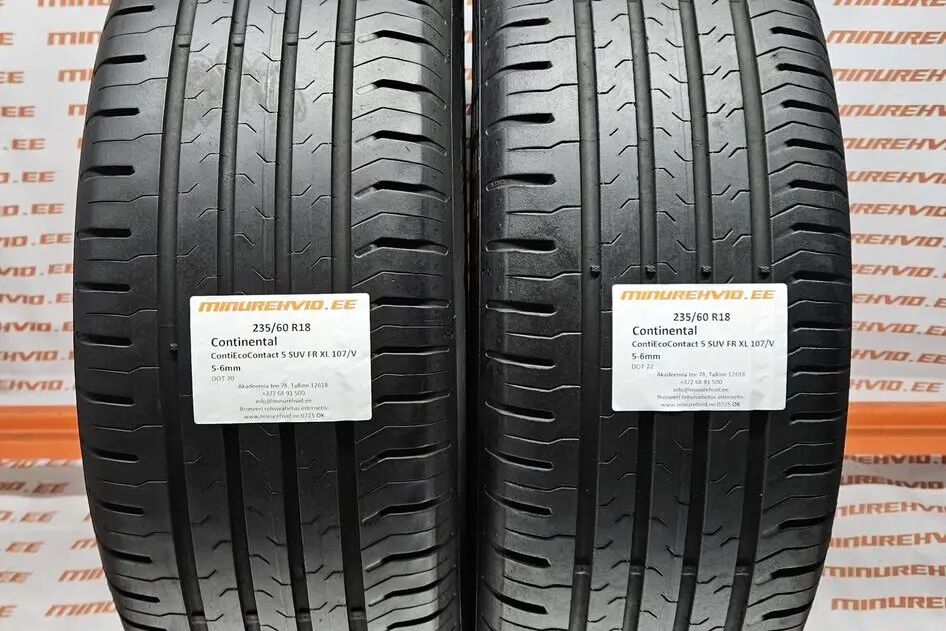 Подержанный летняя шина 235/60R18 Continental ContiEcoContact 5 SUV FR XL 107/V
