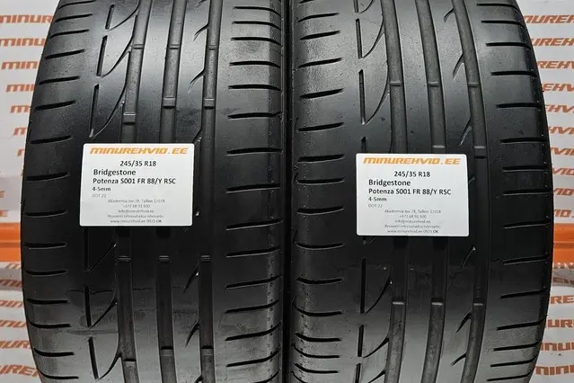 Подержанный летняя шина 245/35R18 Bridgestone Potenza S001 FR 88/Y RSC