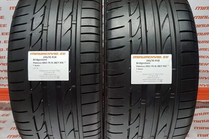 Подержанный летняя шина 245/35R18 Bridgestone Potenza S001 FR 88/Y RSC