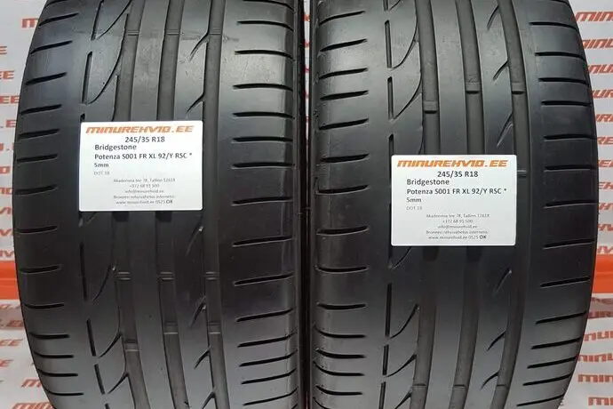 Подержанный летняя шина 245/35R18 Bridgestone Potenza S001 FR XL 92/Y RSC