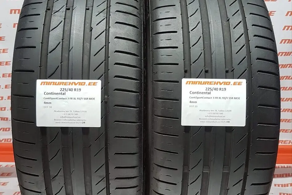 Подержанный летняя шина 225/40R19 Continental ContiSportContact 5 FR XL 93/Y SSR MOE